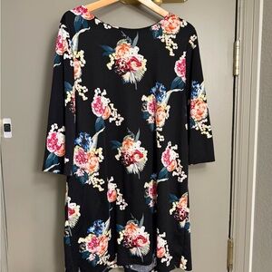 Floral Black Dress
